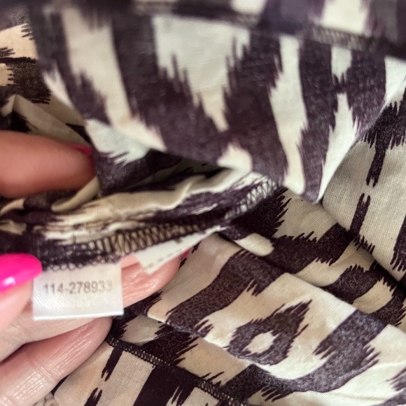 Loft Dark Purple & White Aztec Design, Cotton summer Blouse women’s SZ Small - Picture 9 of 14